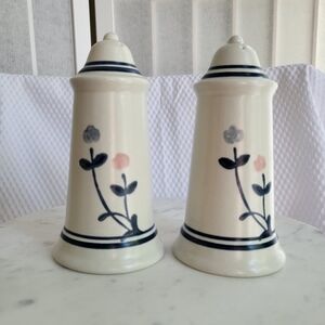 Vintage Floral Ceramic Salt and Pepper Shakers Coastal Farmhouse